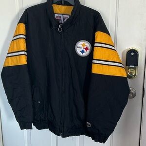 Vintage Black and Yellow Pttaburgh Steelers NFL Jacket